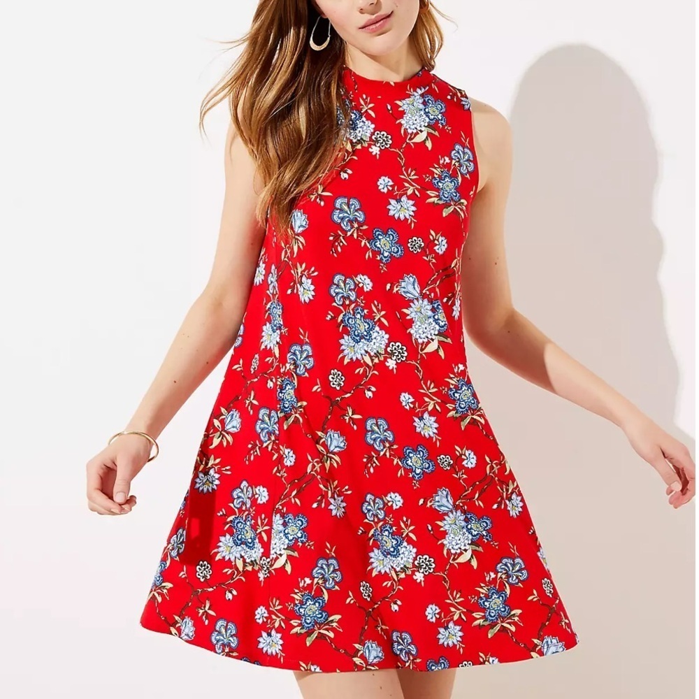 NWT LOFT Red and Blue Sleeveless dress size SP